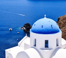 White island, Greece